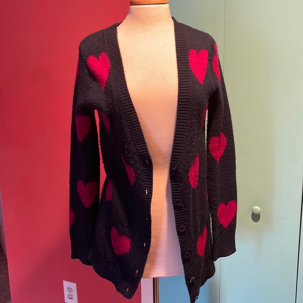Cardigan with hearts